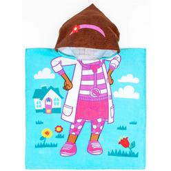 Jay Franco & Sons Disney Doc McStuffins Doc Kids BathPoolBeach Hooded Poncho - Super Soft  Absorbent cotton Towel, Measures 22 x 22 Inches (Offici