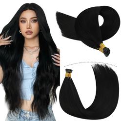 YoungSee I Tip Hair Extensions Human Hair Black 20 Inch Real Human Hair I Tip Extensions Itips Human Hair Extensions Hair Extens