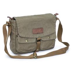 gootium canvas Messenger Bag - Vintage crossbody Shoulder Bag Military Satchel, Olive Brown