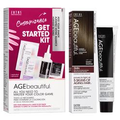 AGE beautiful Permanent Hair Color Dye Liqui Creme & Developer Starter Kit | 100% Gray Coverage | Anti-Aging | Biotin for Thicke