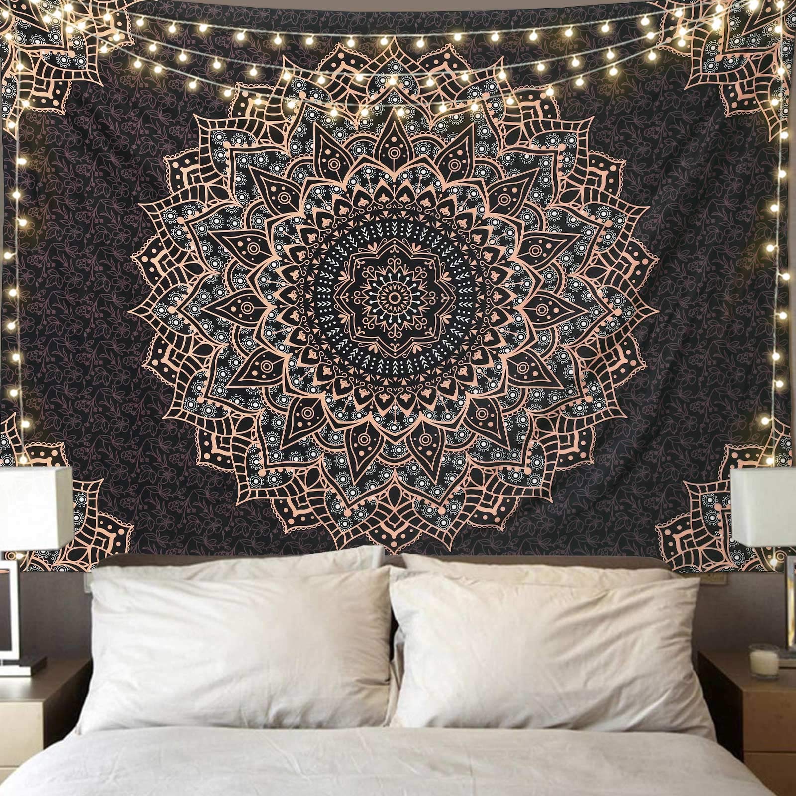 Edeesky Black Mandala Tapestry Wall Hanging Psychedelic Wall