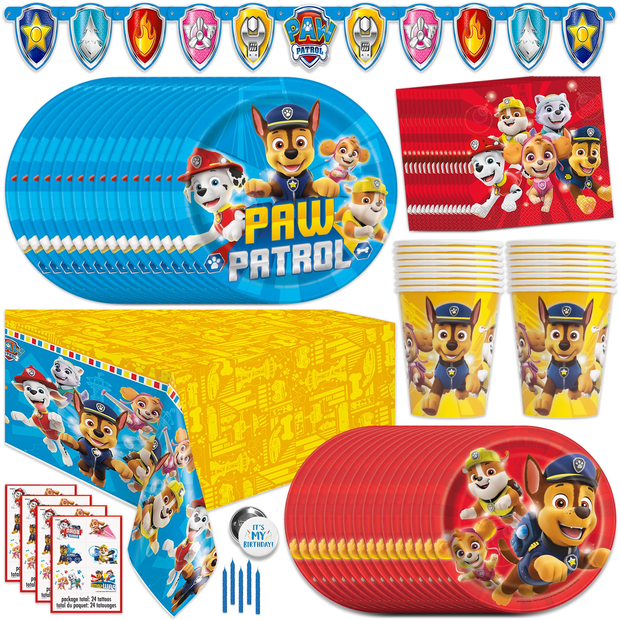 Unique Paw Patrol Party Supplies and Decorations, Paw Patrol Birthday Party Supplies, Serves 16 Guests, Officially Licensed with Table 