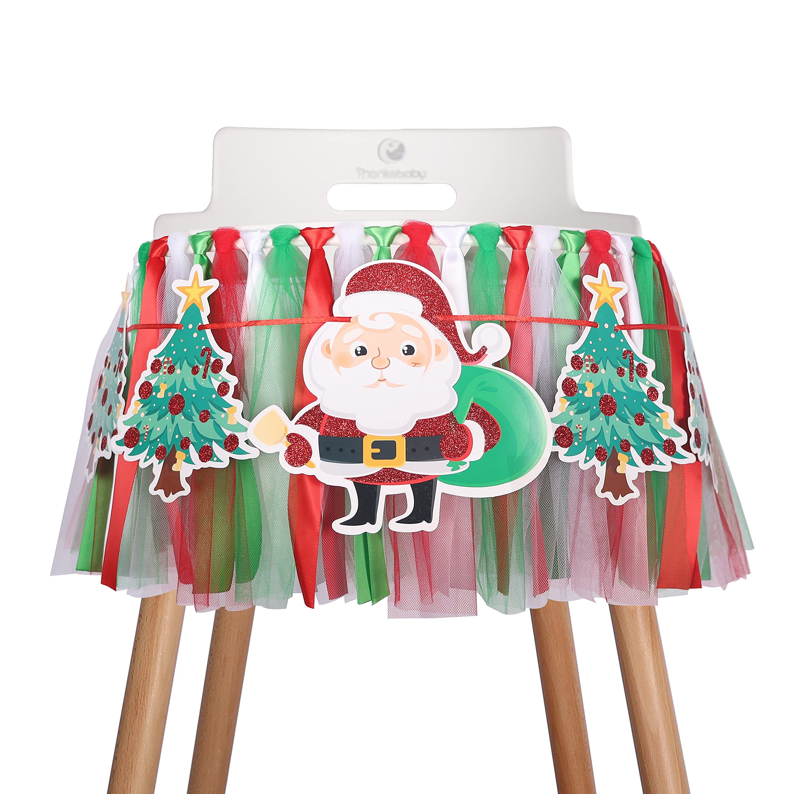 MIAUL christmas Highchair Banner Decoration for Baby - High chair Fabric garland, Merry christmas Banner Photo Props, Handmade Party T