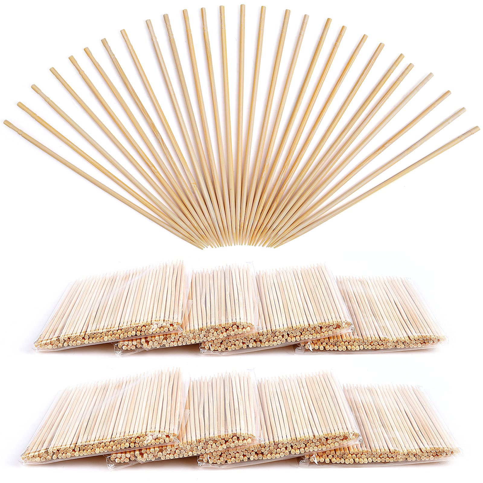 Minisland 4 inch Extra Long Bamboo Toothpicks for Appetizers 800 Counts