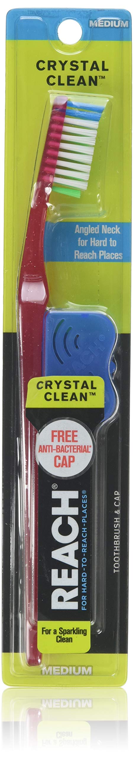 Reach Crystal Clean Medium Adult Toothbrush, 1 Each, Colors May Vary, 6 Piece by Reach