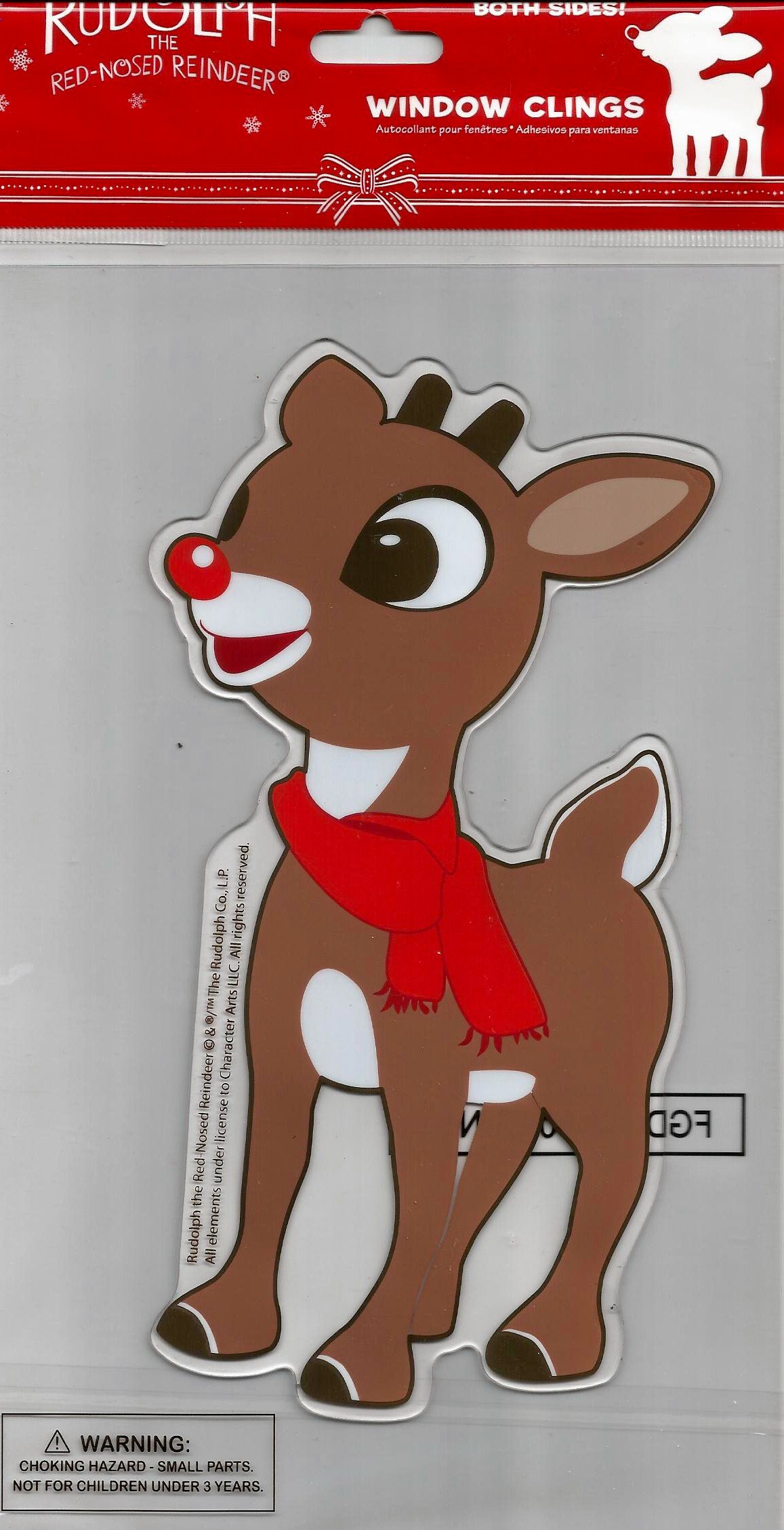 Productworks Rudolph the Red Nosed Reindeer Christmas Jelz Window Cling