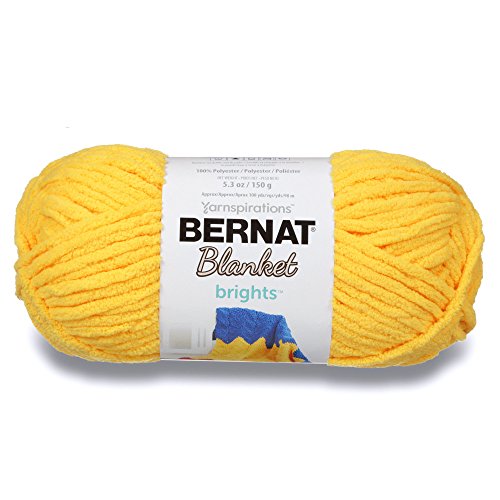 Bernat Blanket Brights Yarn, 5.3 oz, Gauge 6 Super Bulky Chunky, School Bus Yellow