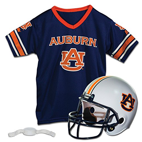 Franklin Sports Auburn Tigers Kids College Football Uniform Set - NCAA Youth Football Uniform Costume - Helmet, Jersey, Chinstra