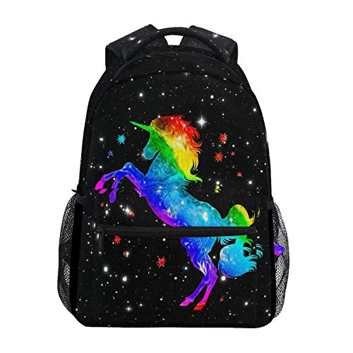 Wamika Unicorn Student Backpack for Teen Boys Girls Magic Rainbow Galaxy School Bag Bookbag Travel Laptop Daypack Book bag Shoulder Bag