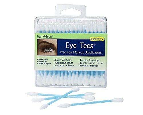 Fran Wilson EYE TEES COTTON TIPS 80 Count - Precision Makeup Applicator, Double-sided Swabs with Pointed and Rounded Ends for Pe