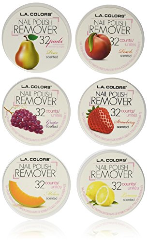 L.A. Colors Nail Polish Remover Pads 6 Fruit Scents (32 Pads of each)