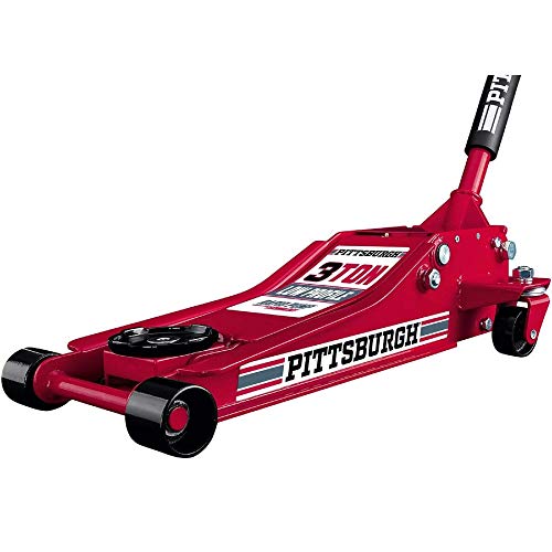 Pittsburgh Automotive 3 Ton Heavy Duty Ultra Low Profile Steel Floor Jack with Rapid Pump Quick Lift
