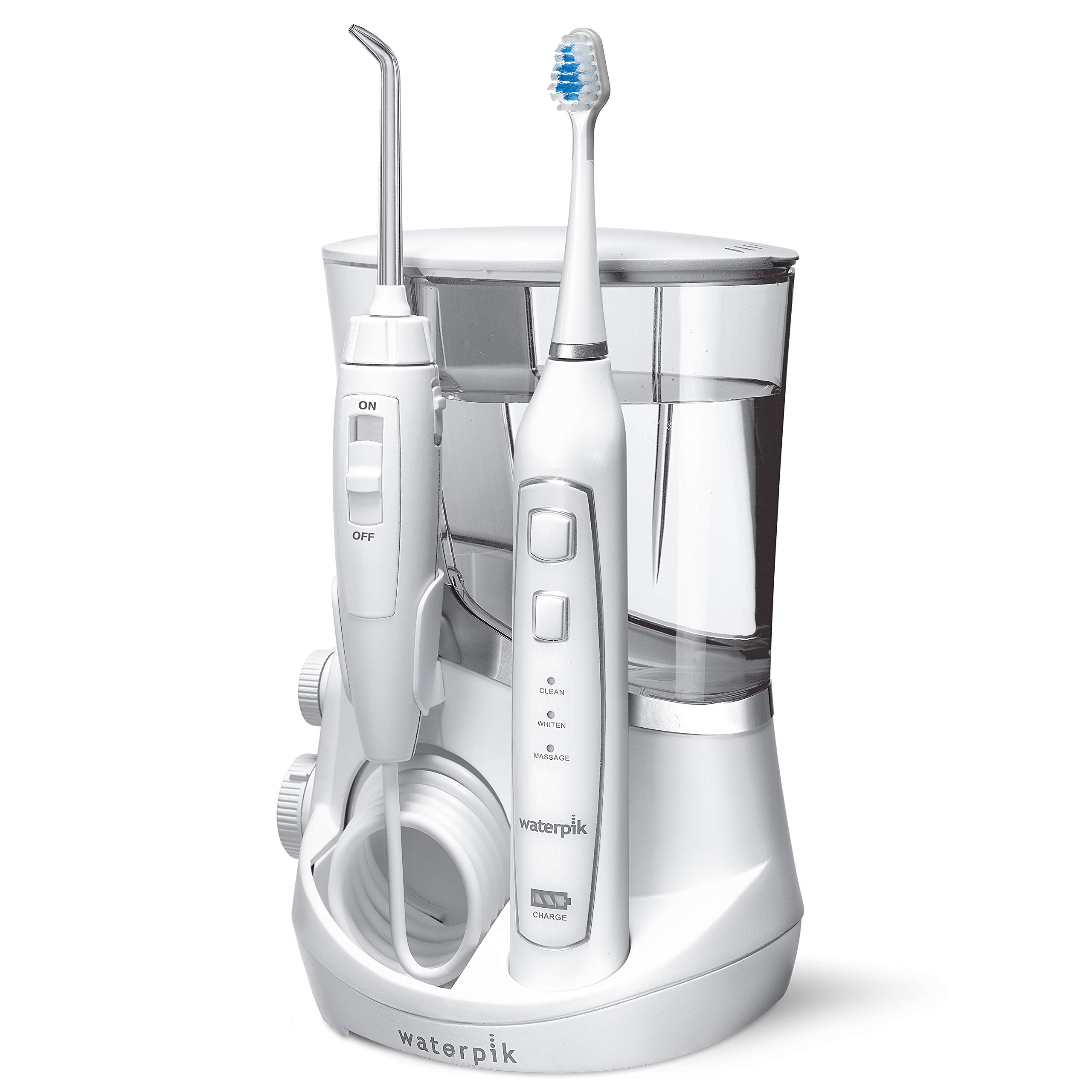Waterpik Complete Care 5.0 Water Flosser + Sonic Electric Toothbrush, White WP-861