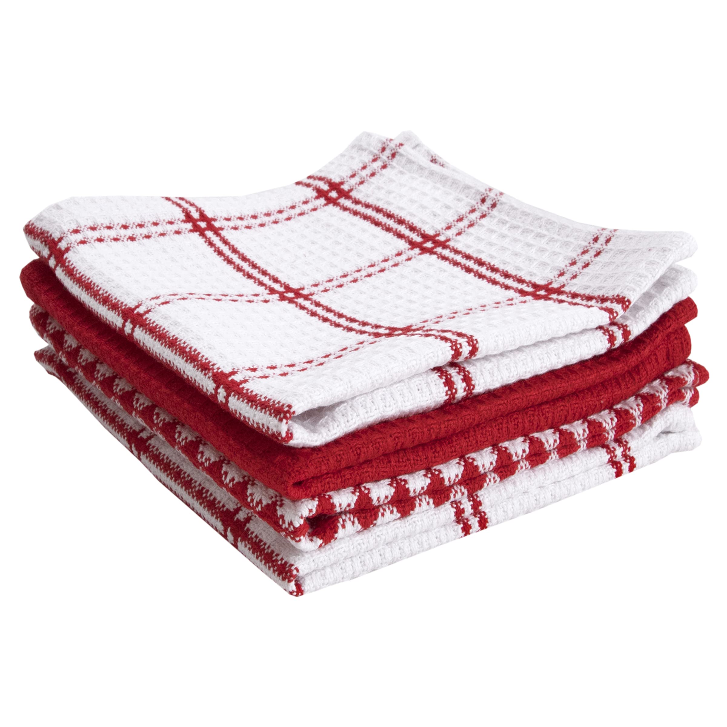 T-fal Premium Waffle Dish Cloths (4-Pack), 12"x13" Highly Absorbent, Super Soft Long Lasting 100% Cotton Flat Waffle Dish Towel 
