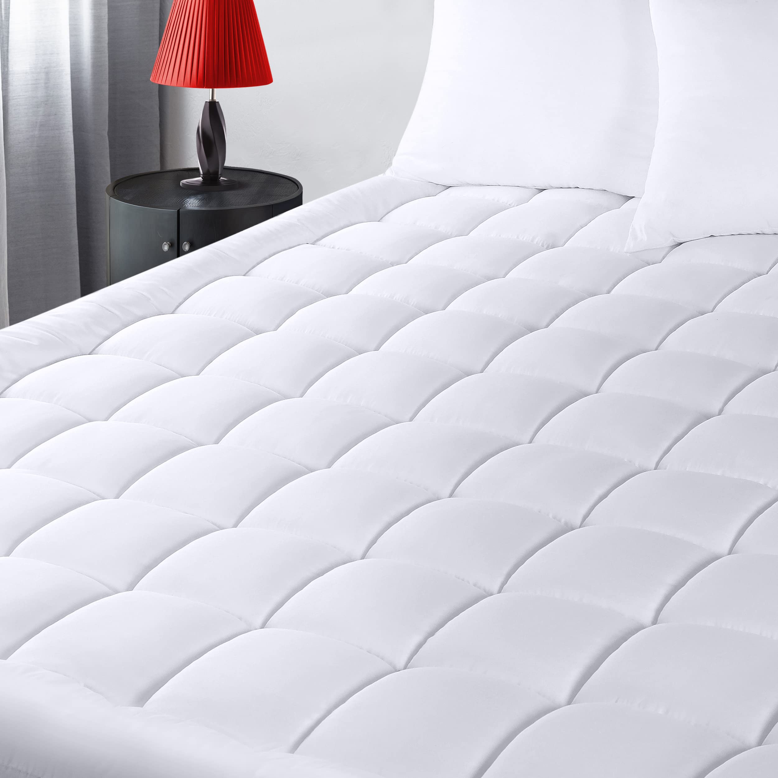 Utopia Bedding Quilted Fitted Premium Mattress Pad Twin Size Pillow Top Mattress Topper
