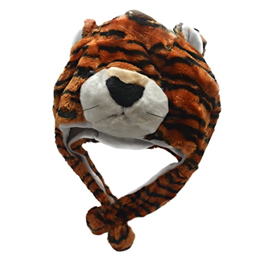 Animal Hats Plush for Kids - Assorted Hat-imals Critter Cap Cold Weather Winter Hat (Red Tiger)
