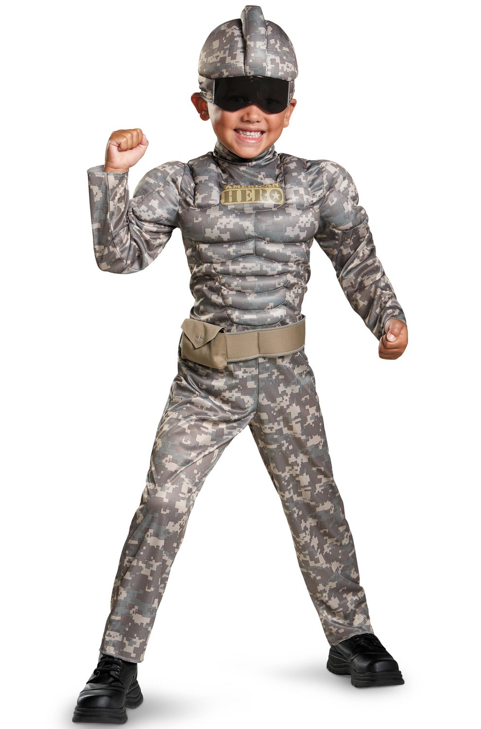 Disguise Combat Warrior Toddler Muscle Costume, Medium/3T-4T