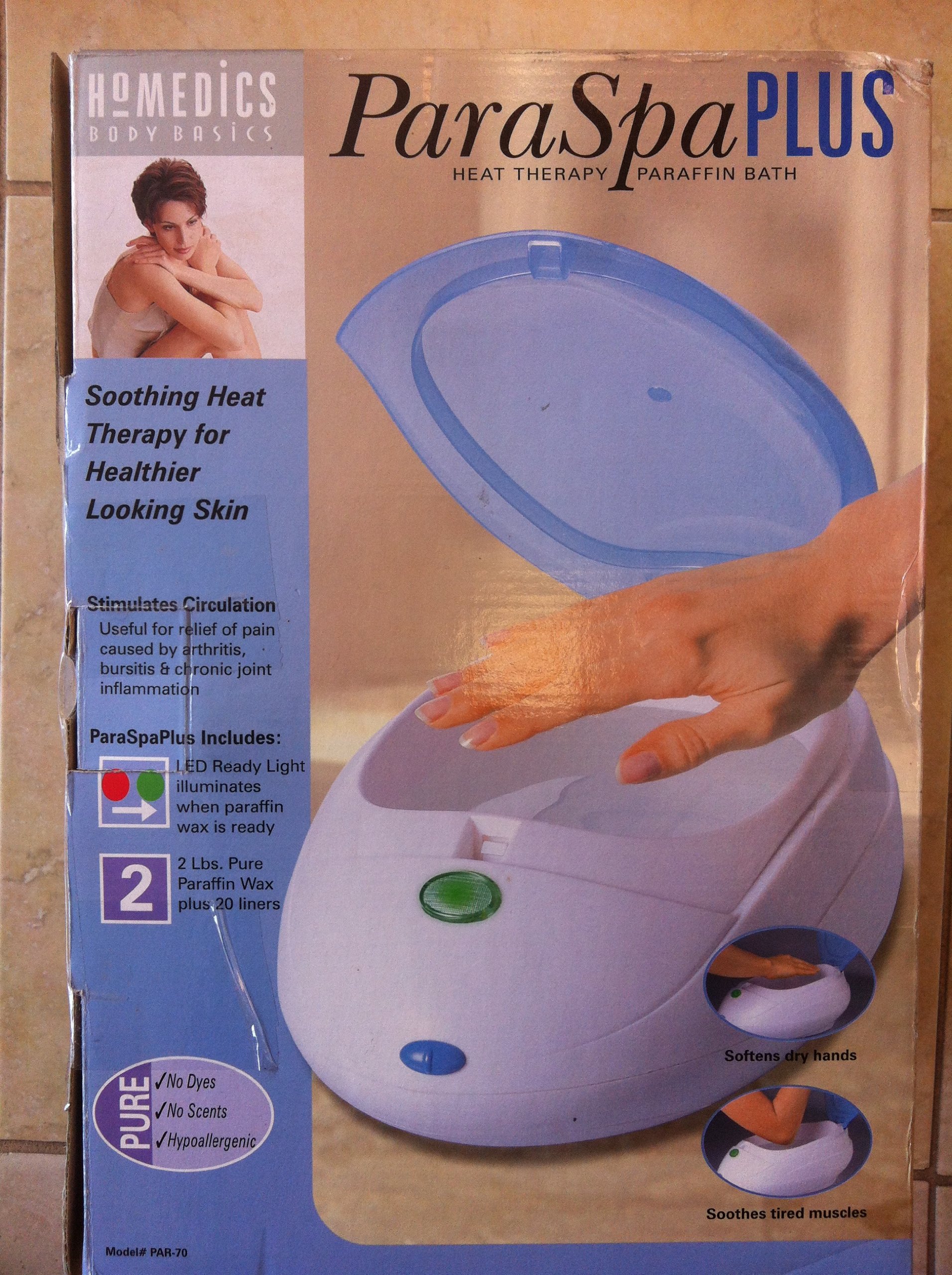 HoMedics Paraspa Plus Paraffin Bath Heat Therapy System White Blue PAR70