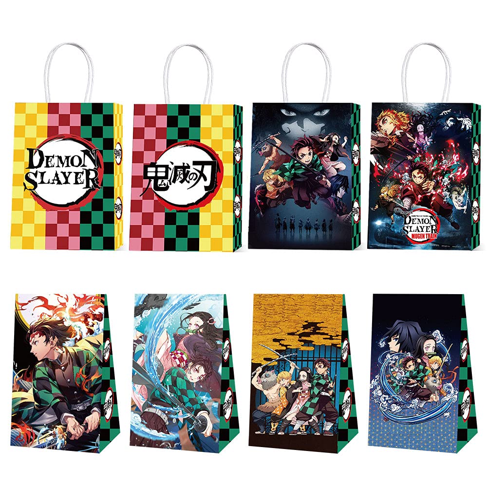 FININ 16 Pack Demon Slayer gift Bags Anime goodie Bags Party Favors Birthday Party Decoration for Kids girls Boys