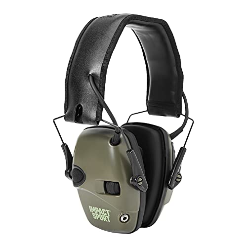 Howard Leight by Honeywell Impact Sport Sound Amplification Electronic Shooting Earmuff Green