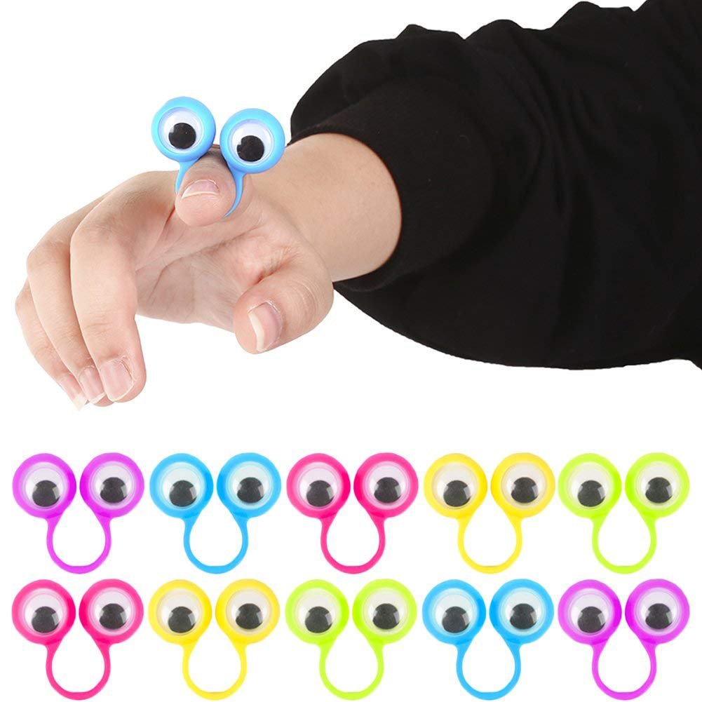 3 otters Eyeball Ring 25PCS Eye Finger Puppets Eye Monster Finger Party Favors Classroom Prizes Goodie Bag Stuffers