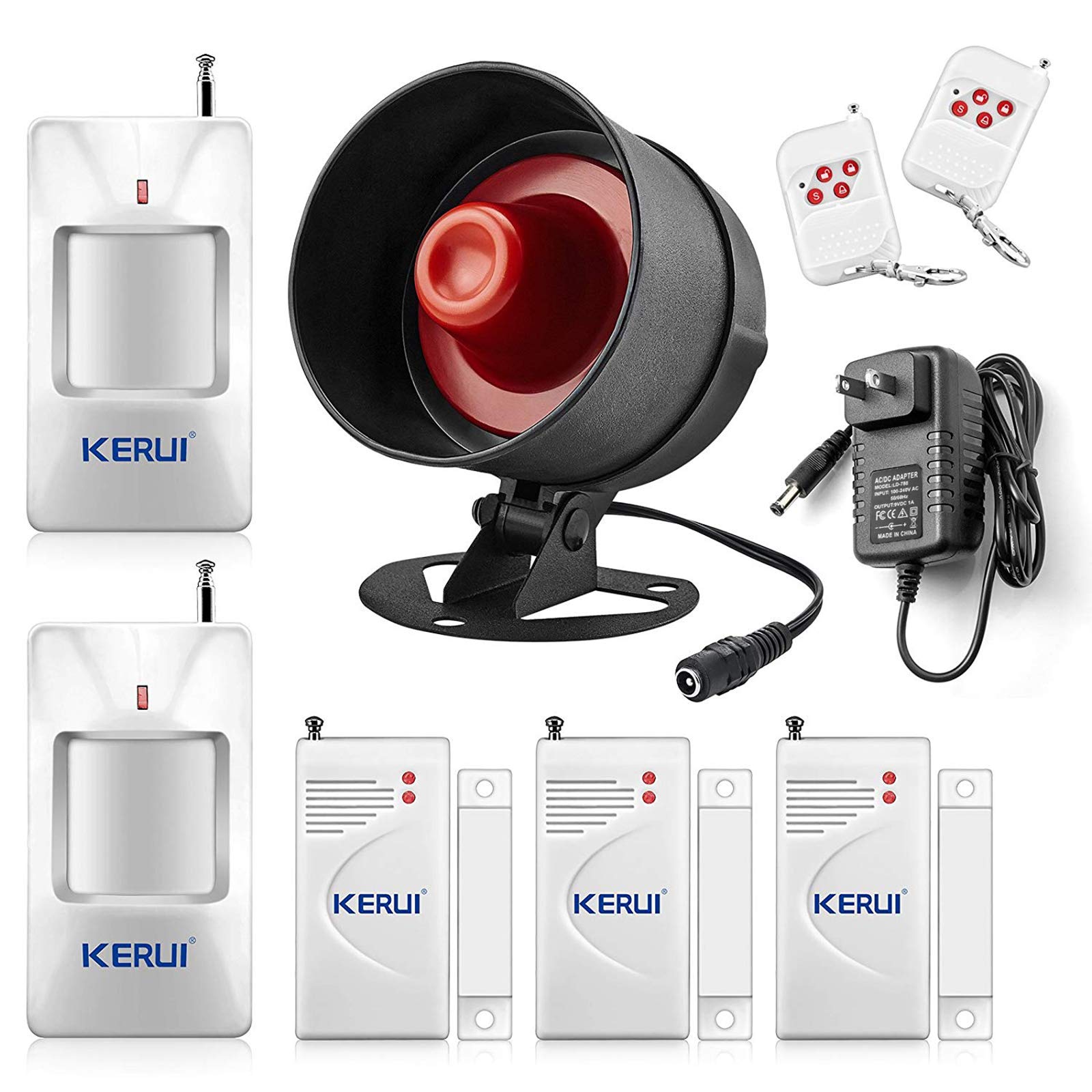 KERUI Upgraded Standalone Home Office Shop Security Alarm System KitWireless Loud IndoorOutdoor Weatherproof Siren Horn with R