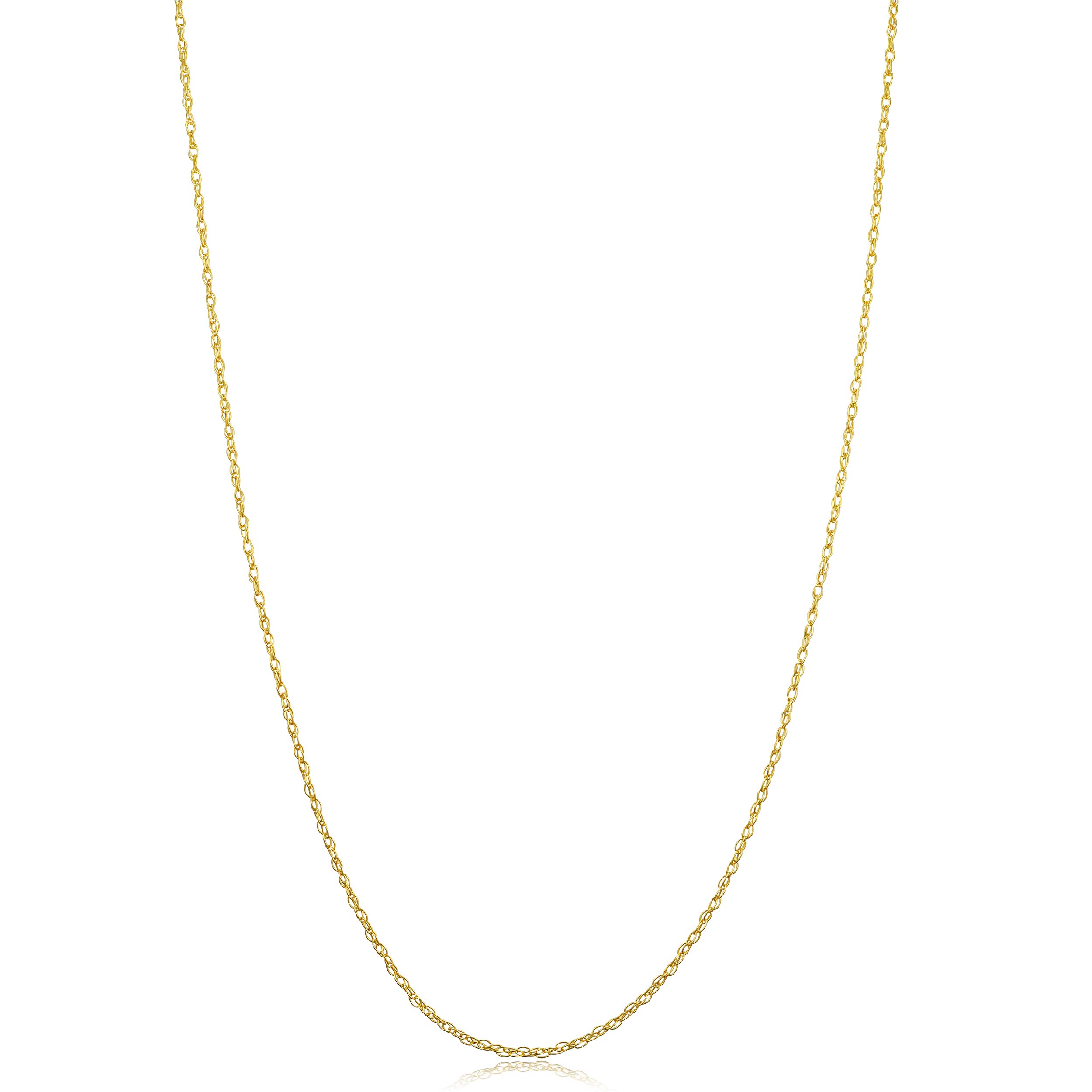 Kooljewelry 14k Yellow Gold Rope Chain Pendant Necklace
