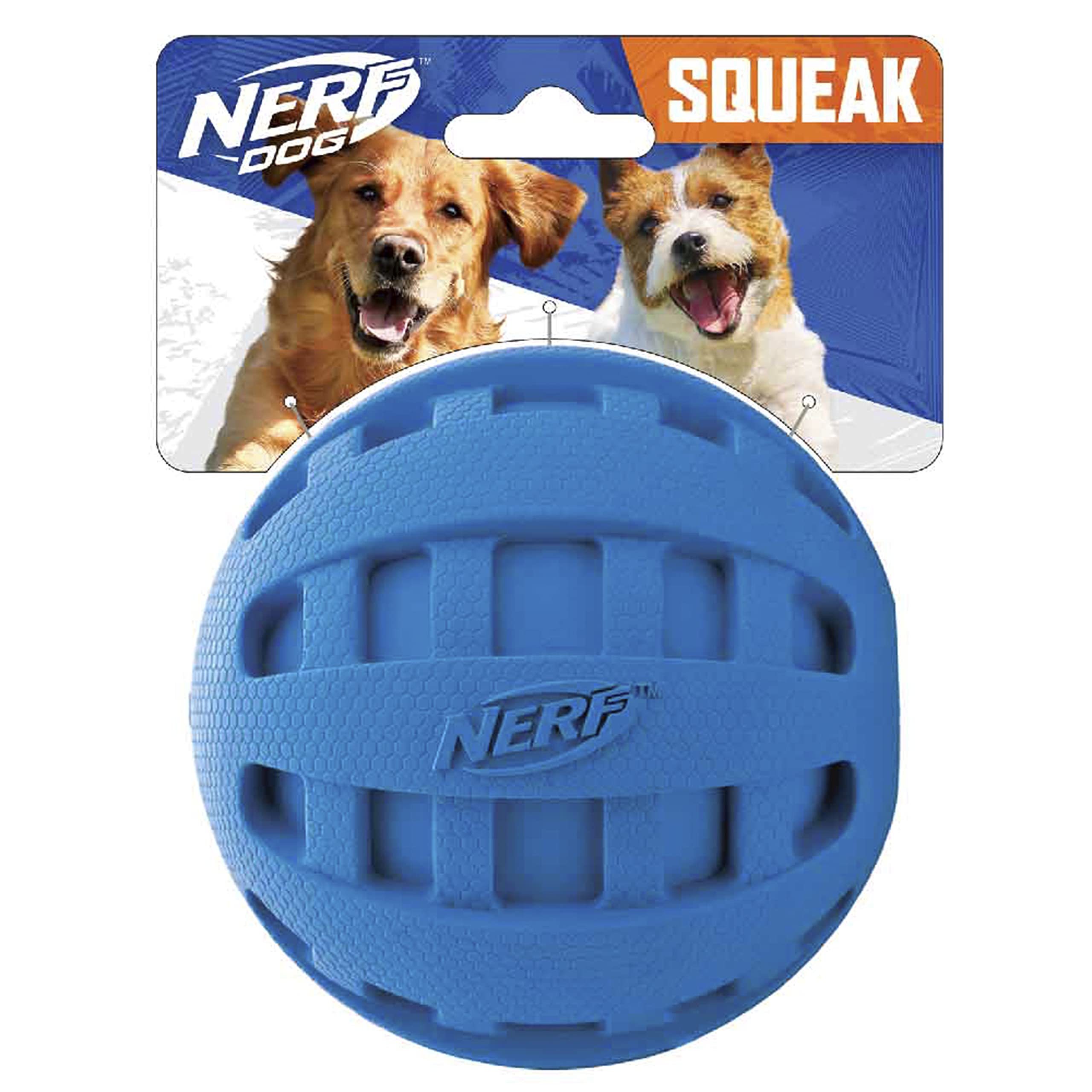 Nerf Dog Rubber Ball Dog Toy with Checkered Squeaker