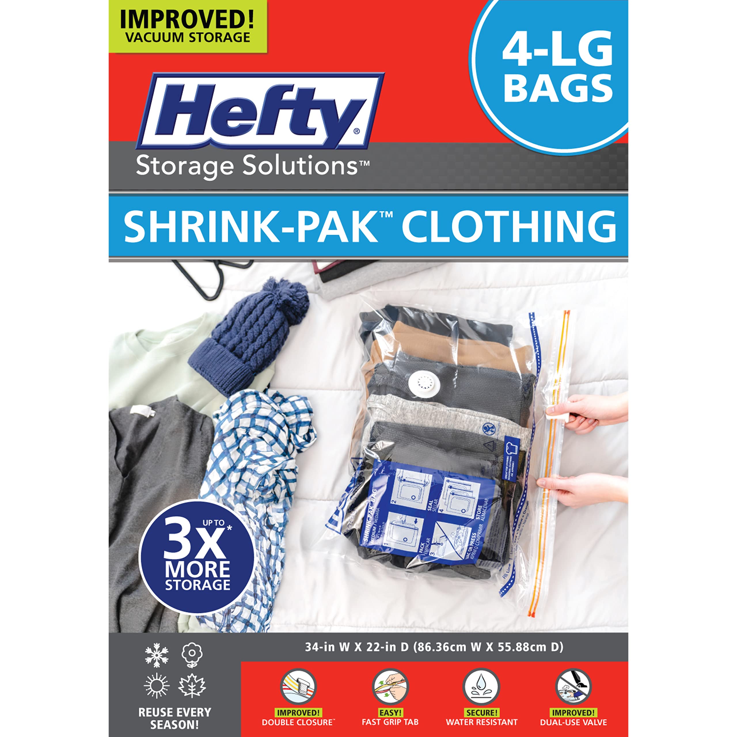 Clothes Storage Bags Amazon Clothes Bags Hefty Shrink-Pak Large