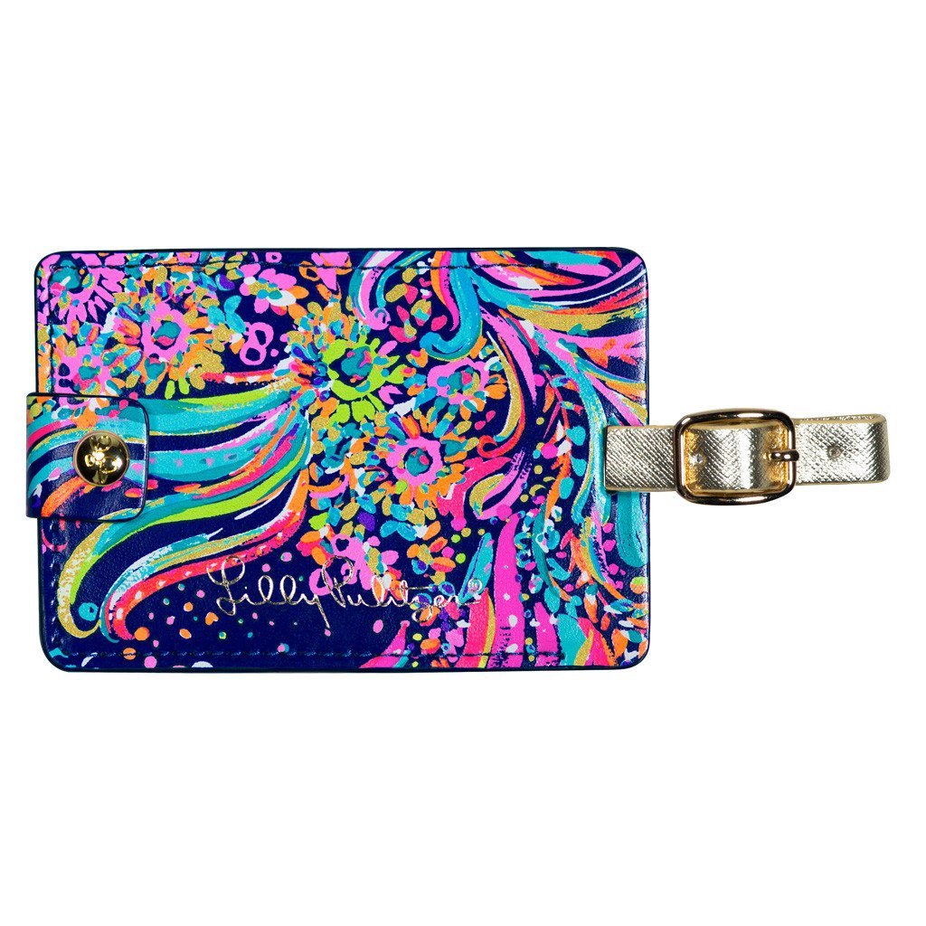 Lilly Pulitzer Women's Leatherette Luggage Tag, Beach Loot