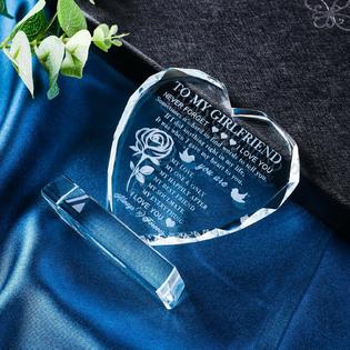 Movdyka Birthday Gifts for Girlfriend Unique, Heart Glass