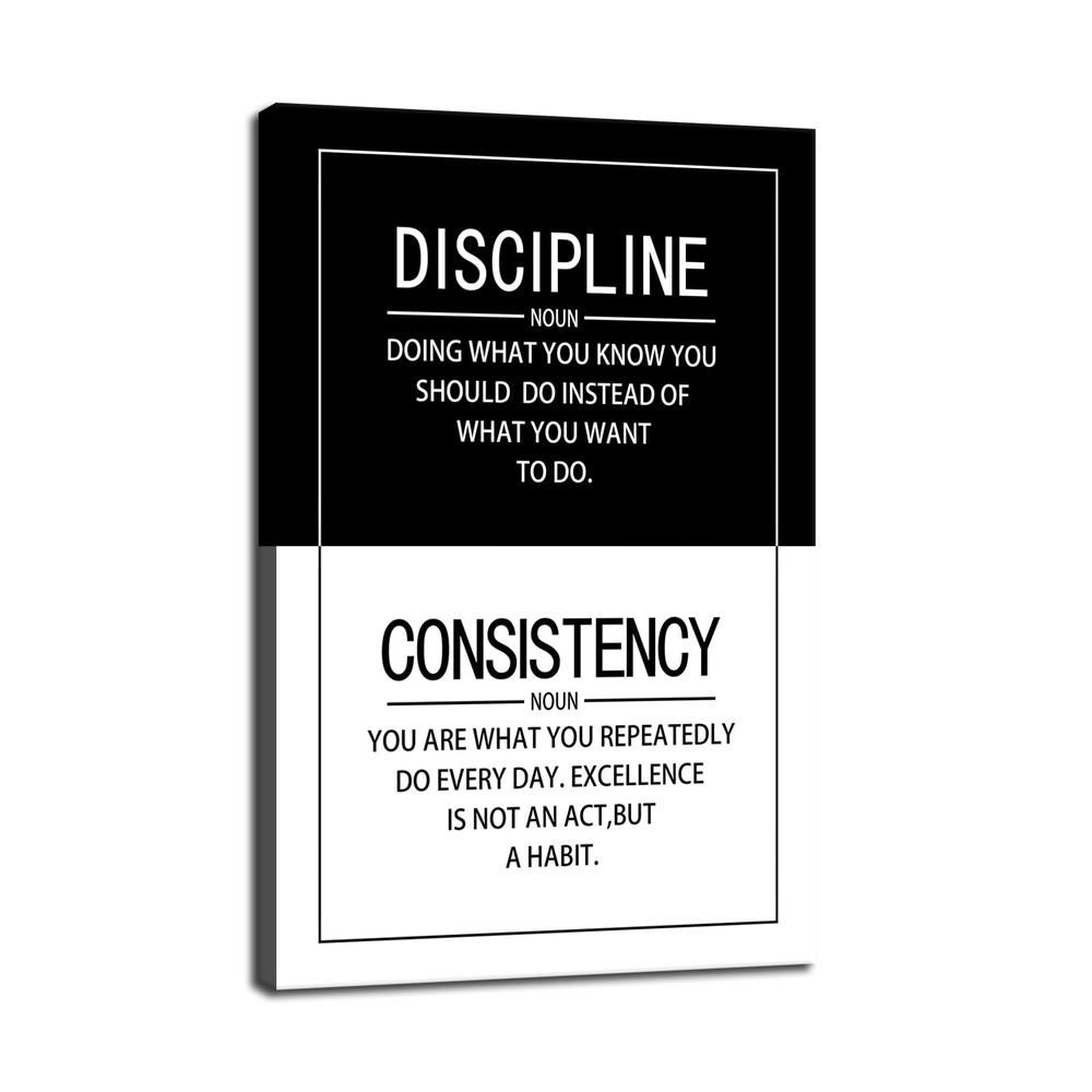 WYJZDZQ8 Discipline Consistency Noun Quote Motivational Wall Art for ...