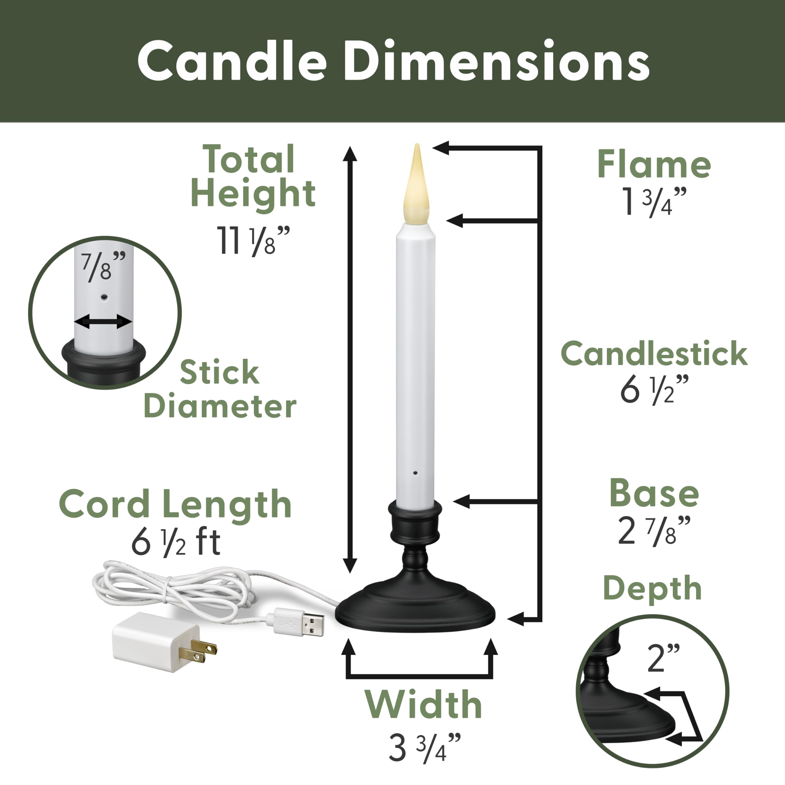 6 Pack Sensor Window Candles, Dusk To Dawn Flickering LED Candles With Gold Holders For Christmas Home Decor
