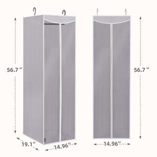 STO 2-Pack Gray Hanging Garment Bag Covers With Clear Zipper Window - Clothes Storage Protector