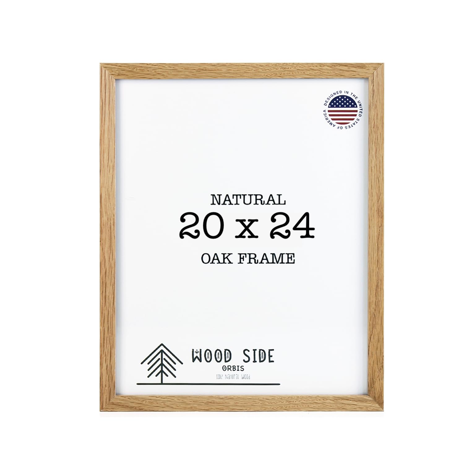 Wood Side Orbis Oak Wood Picture Frames 20x24 - Natural Light Solid Wood  Poster Art Photo Frame Wall Mount, image size:1500x1500