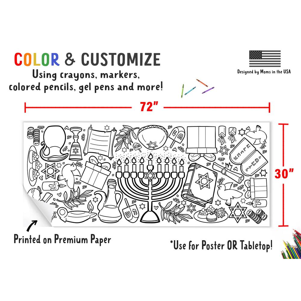 Tiny Expressions Giant Hanukkah Coloring Poster For Kids Rolled Not tiny-expressions-giant-hanukkah-coloring-poster-for-kids-rolled-not