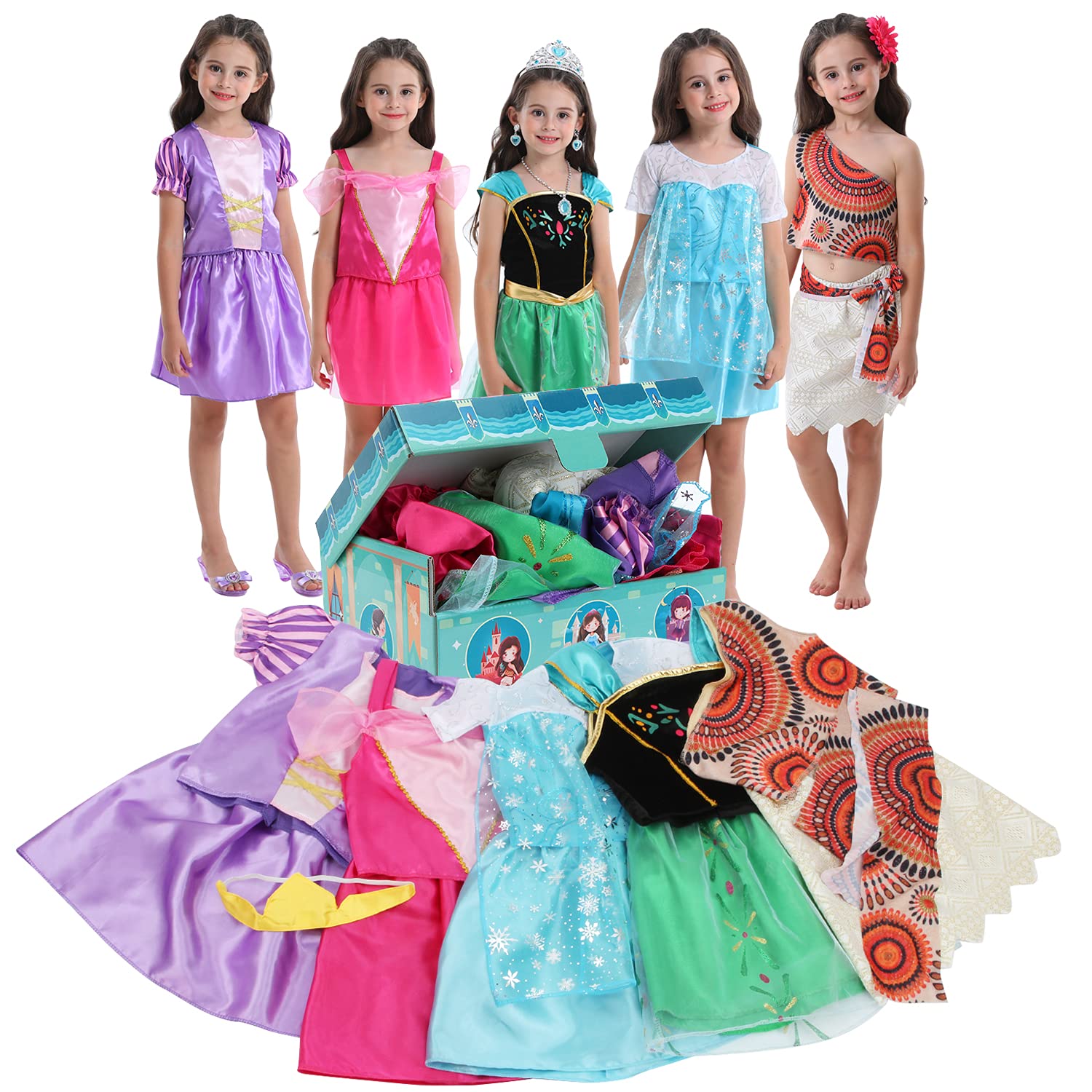 VGOFUN Girls Dress up Trunk Princess Costume Dress Pretend Play Set for Girls Toddlers (Princess dress up trunk-1) VGOFUN Girls Dress up Trunk Princess Costume Dress Pretend Play Set for Girls Toddlers (Princess dress up trunk-1)