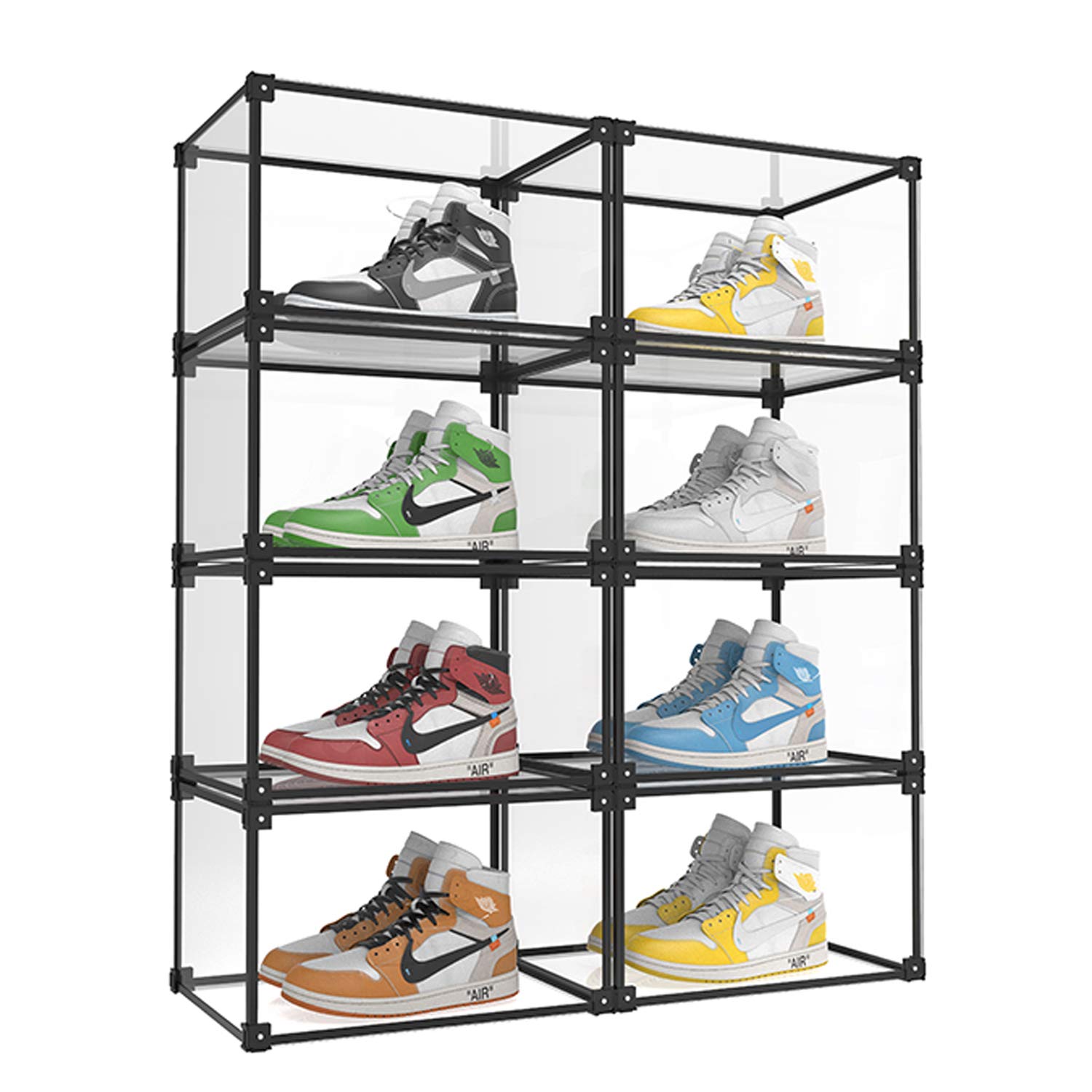 KOKOIN Magnetic Side Open Transparent Plastic Storage Shoe Box