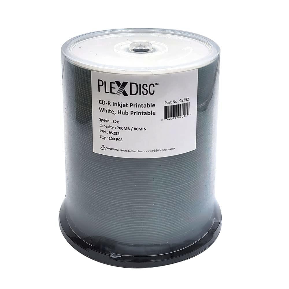 Plex Disc Cd R PlexDisc 95252 CD-R 700MB 52X White Inkjet Hub Printable - 100pk ...