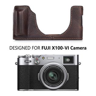 MUZIRI KINOKOO Real Leather Half Case For Fujifilm XT5 / X-T5 Camera - Black