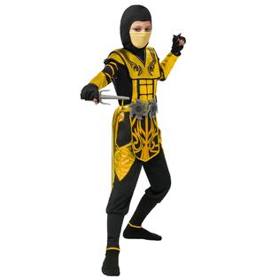 Spooktacular Creations Costume de ninja doré pour les fêtes à thème ninja pour garçons, déguisement d'Halloween, jeu de rôle ninja, fête de Noël (Small (5-7 yrs Spooktacular Creations Costume de ninja doré pour les fêtes à thème ninja pour garçons, déguisement d'Halloween, jeu de rôle ninja, fête de Noël (Small (5-7 yrs