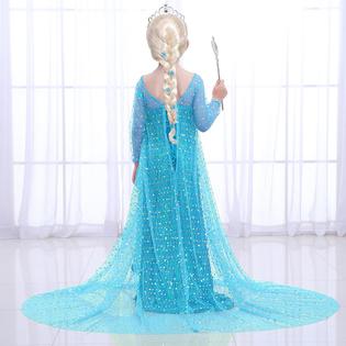 G.C Girls Elsa Frozen Dress Costume Princess Dress Up Clothes with Long Cape Kids Toddler Wig G.C Girls Elsa Frozen Dress Costume Princess Dress Up Clothes with Long Cape Kids Toddler Wig