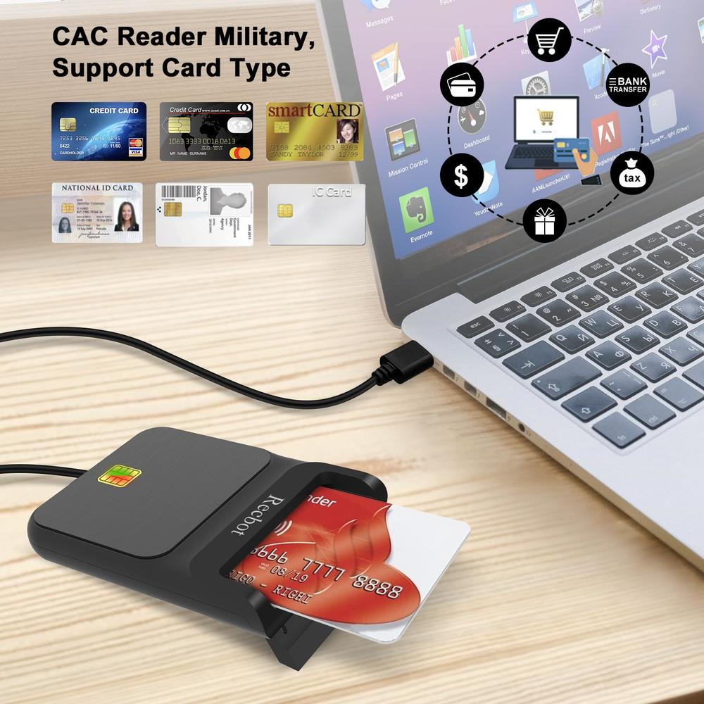Recbot CAC Reader Military CAC Card Reader Military DOD Military USB ...