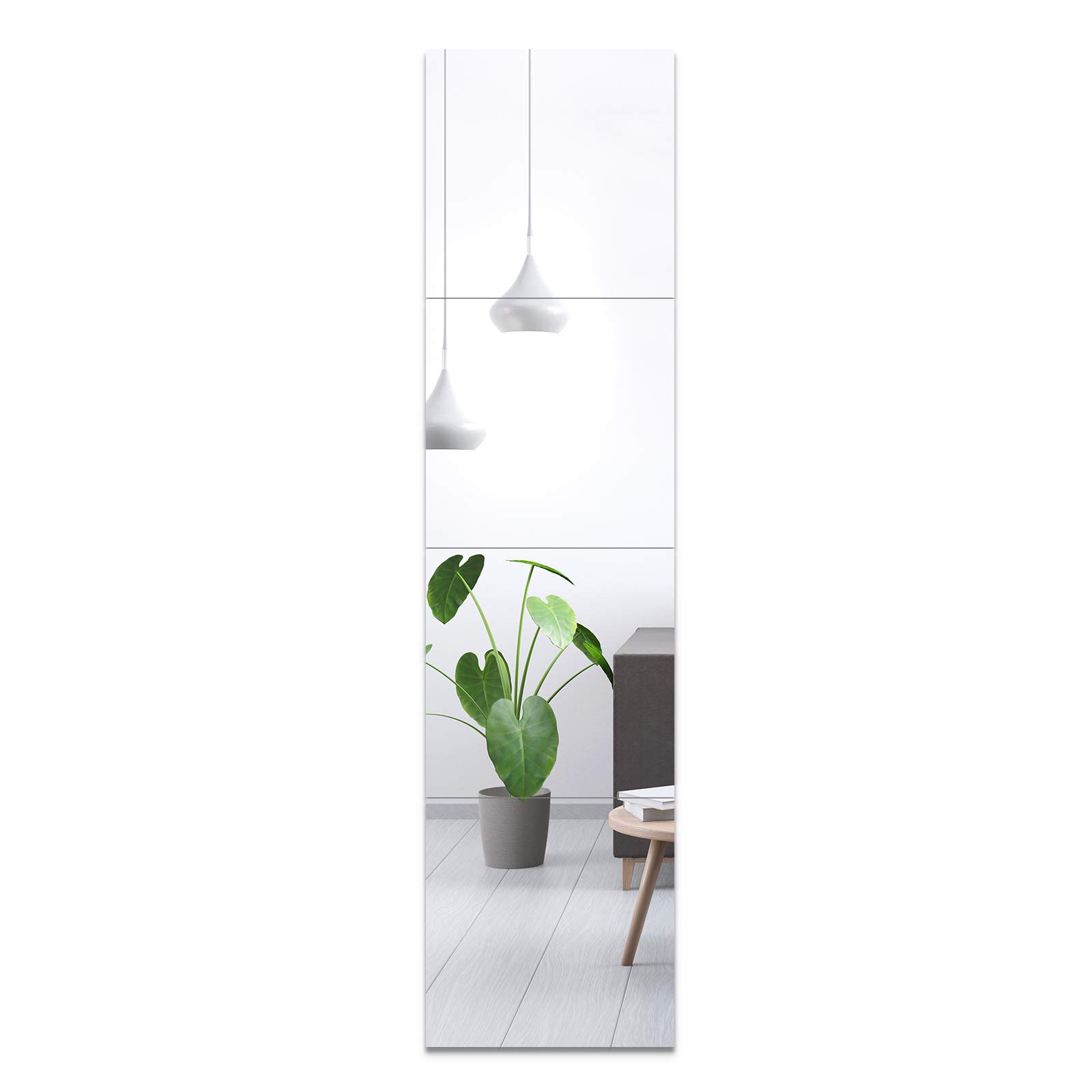 EVENLIVE  Full Length Mirror Tiles, Frameless Wall Mirror 12 Inch x