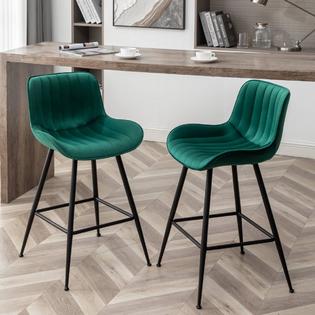 Velvet Bar Amazon Kitchen Island Chairs VECELO Bar Stools Set Of