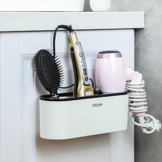 DAOYA Hair Dryer Holder White Tool Organizer Blow Cabinet Door