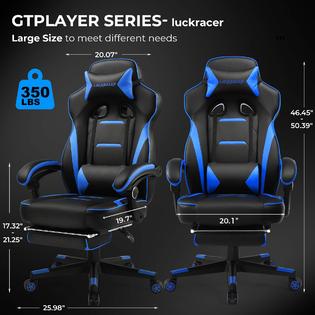 GTPLAYER Gaming Chair with Footrest, Big and Tall Game Chair 350lb