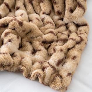 BATTILO HOME Premium Ruched Faux Fur Throw Blanket, Soft