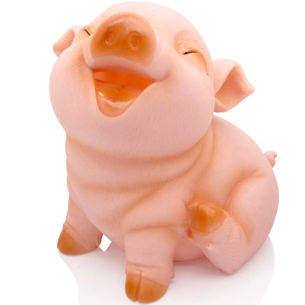 H&W HW Cute Pig Coin Money Bank Shatterproof Piggy Bank Creative Money Bank  Can Store 1000 Coins Best Bitrthday Gift Squint Pi