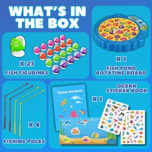 Aischens Gioco Musicale di Pesca con 45 Pesciolini e 4 Canna, Magnetico Giocattolo Educativo e Stimolante - Regali per Bambini e Bambine di 2 3 4 5 6 Anni Aischens Gioco Musicale di Pesca con 45 Pesciolini e 4 Canna, Magnetico Giocattolo Educativo e Stimolante - Regali per Bambini e Bambine di 2 3 4 5 6 Anni